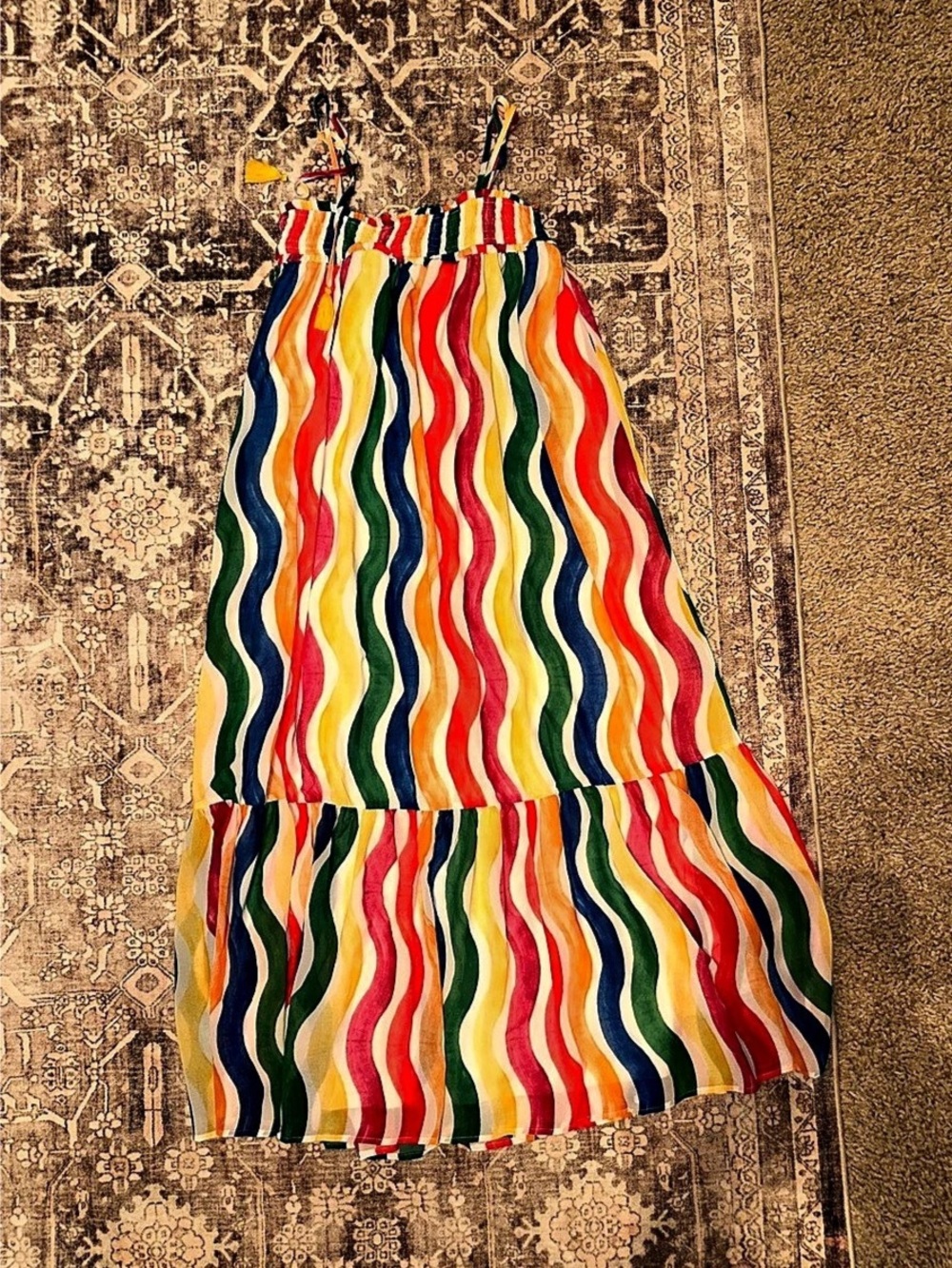 Flying Tomato Multicolor & White Maxi Dress Size Small